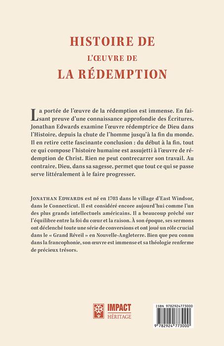HISTOIRE DE L'OEUVRE DE LA REDEMPTION