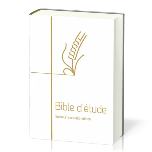 BIBLE SEMEUR 2015 ETUDE RIGIDE BLANCHE TRANCHE DOREE