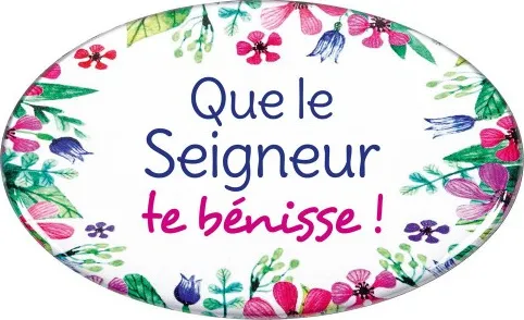MAGNET AVEC MOTIFS FLORAUX - QUE LE SEIGNEUR TE BENISSE