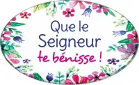 MAGNET AVEC MOTIFS FLORAUX - QUE LE SEIGNEUR TE BENISSE
