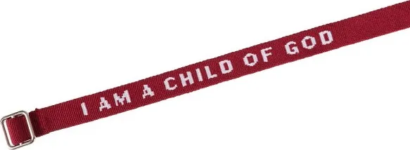 BRACELET TISSE "I AM A CHILD OF GOD" BORDEAUX