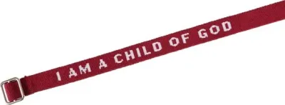 BRACELET TISSE "I AM A CHILD OF GOD" BORDEAUX