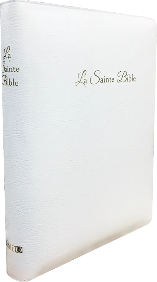 BIBLE SEGOND 1910 GROS CARACTERES SOUPLE CUIR TR. OR ONGLETS BLANC FERMETURE ECLAIR COFFRET