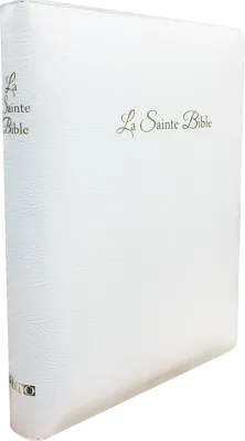 BIBLE SEGOND 1910 GROS CARACTERES SOUPLE CUIR TR. OR ONGLETS BLANC FERMETURE ECLAIR COFFRET