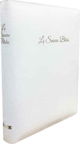 BIBLE SEGOND 1910 GROS CARACTERES SOUPLE CUIR TR. OR ONGLETS BLANC FERMETURE ECLAIR COFFRET