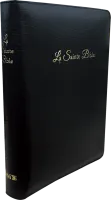 BIBLE SEGOND 1910 GROS CARACTERES SOUPLE CUIR TR. OR ONGLETS NOIR FERMETURE ECLAIR + COFFRET