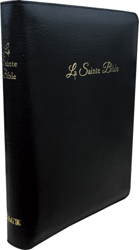 BIBLE SEGOND 1910 GROS CARACTERES SOUPLE CUIR TR. OR ONGLETS NOIR FERMETURE ECLAIR + COFFRET