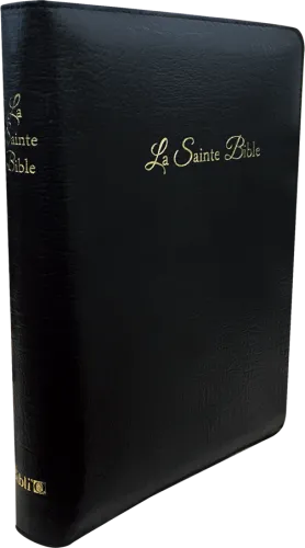 BIBLE SEGOND 1910 GROS CARACTERES SOUPLE CUIR TR. OR ONGLETS NOIR FERMETURE ECLAIR + COFFRET