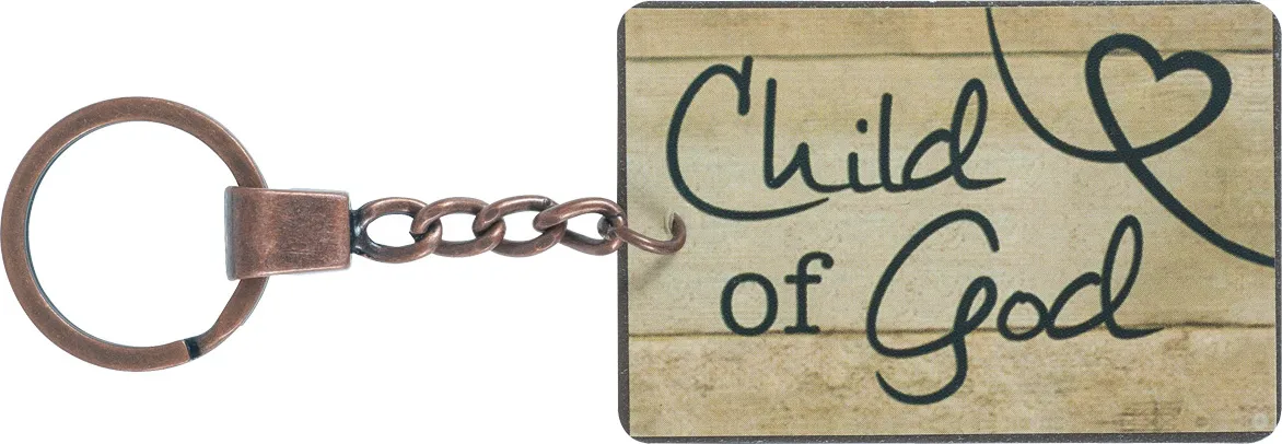 PORTE-CLES METAL VINTAGE "CHILD OF GOD" 6 X 4 CM