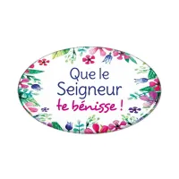 MAGNET AVEC MOTIFS FLORAUX - QUE LE SEIGNEUR TE BENISSE