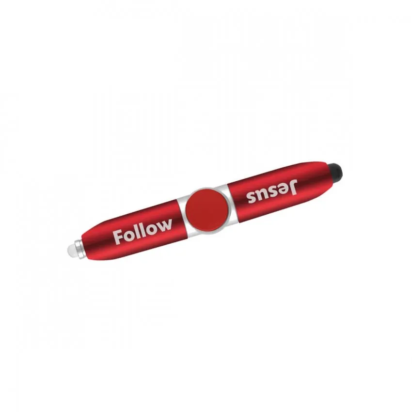 STYLO HAND SPINNER ET LAMPE LED ROUGE