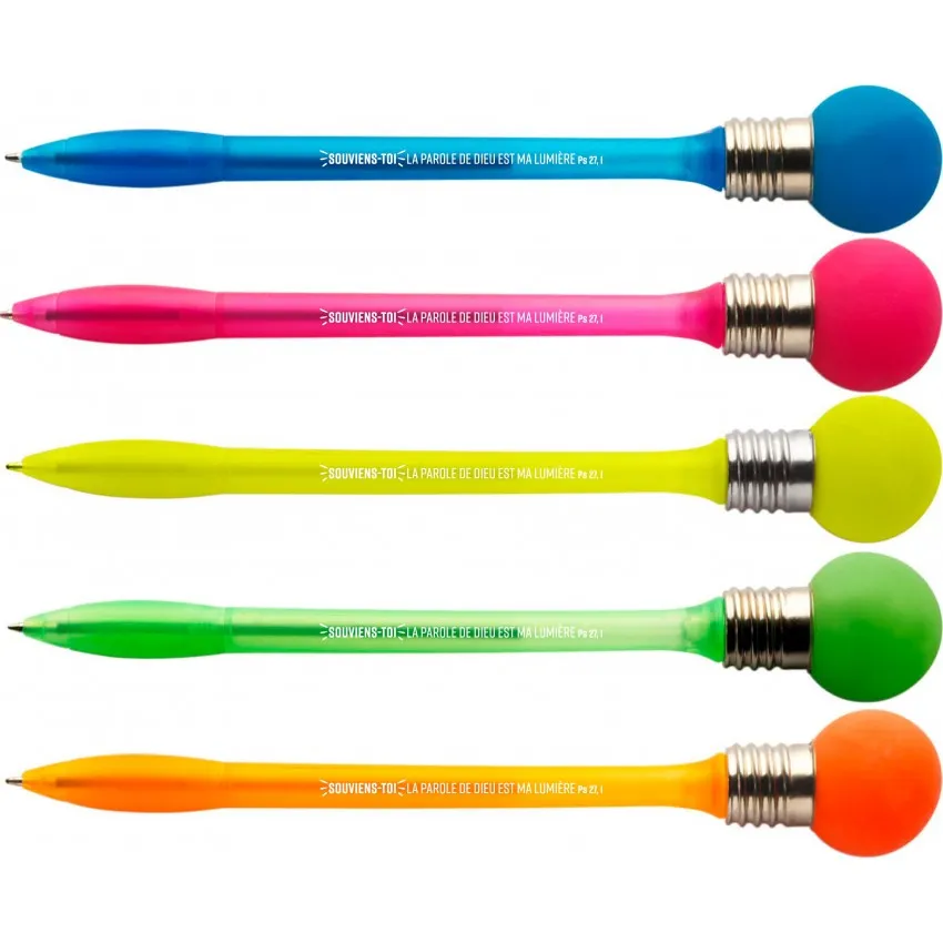 STYLO A BILLE AVEC GLOBE CLIGNOTANT ROSE MELCHIOR