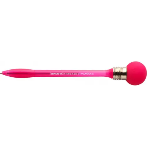STYLO A BILLE AVEC GLOBE CLIGNOTANT ROSE MELCHIOR