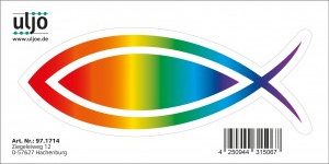 AUTOCOLLANT ICHTHUS ARC EN CIEL