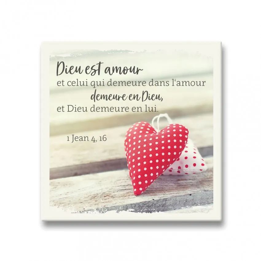 CERAMIQUE A POSER AVEC PHOTO DIEU EST AMOUR ... 10X10