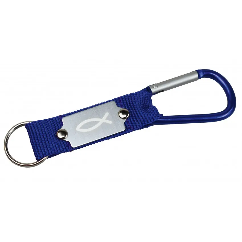 PORTE-CLES MOUSQUETON BLEU