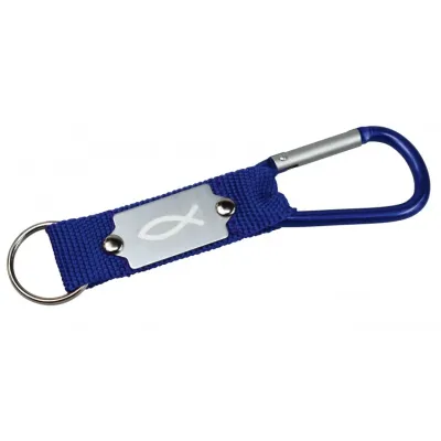 PORTE-CLES MOUSQUETON BLEU