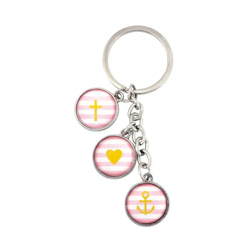 PORTE-CLES FOI AMOUR ESPOIR EN METAL