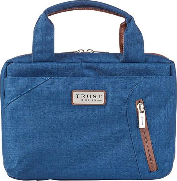POCHETTE BIBLE LARGE TRUST IN THE LORD - BLEU MARINE