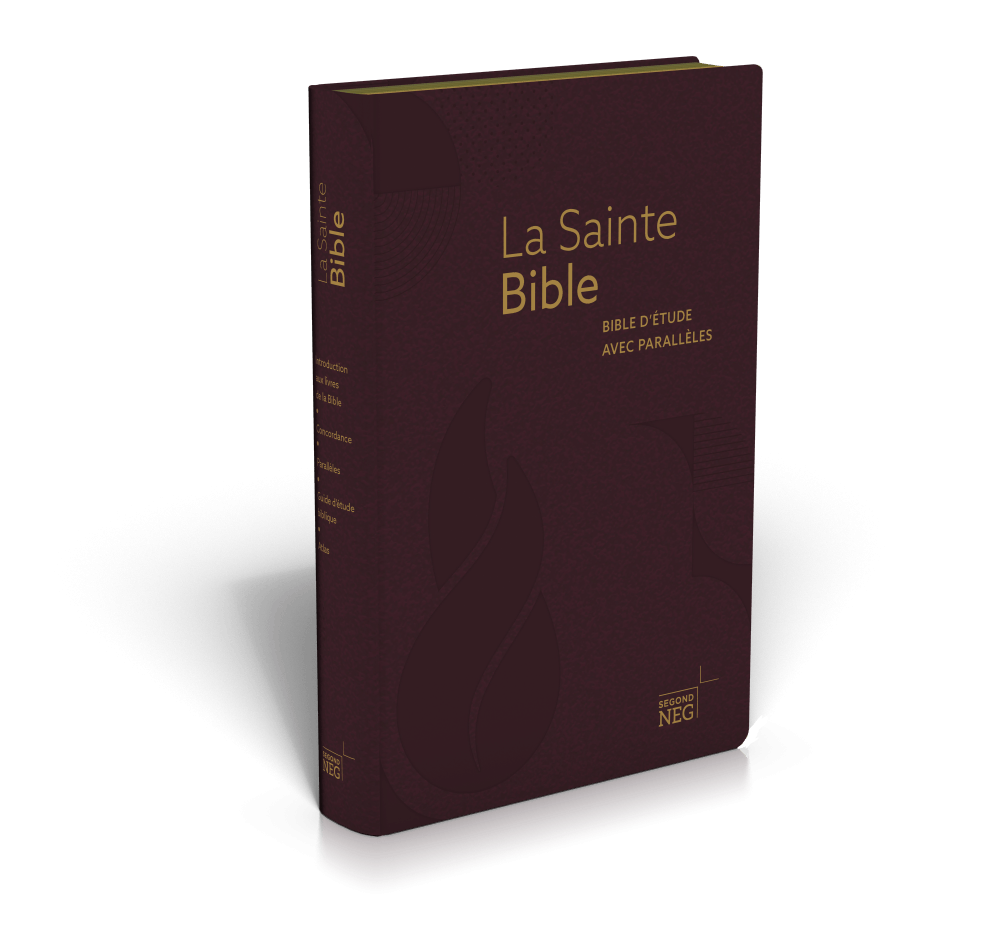 BIBLE NEG ETUDE A PARALLELES SOUPLE BORDEAUX FIBROCUIR TR. OR ONGLETS