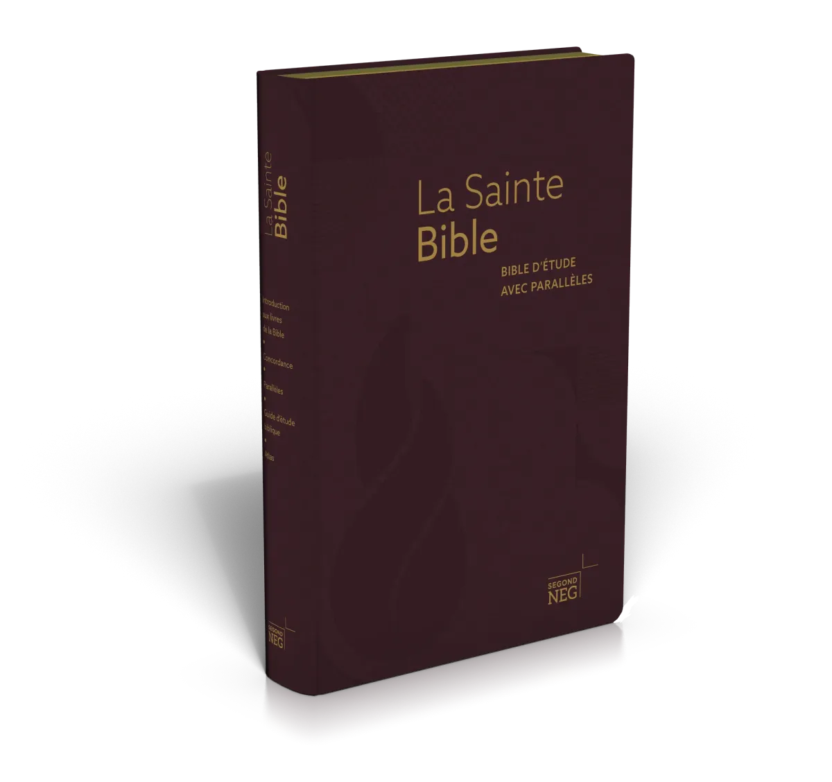 BIBLE NEG ETUDE A PARALLELES SOUPLE BORDEAUX FIBROCUIR TR. OR ONGLETS