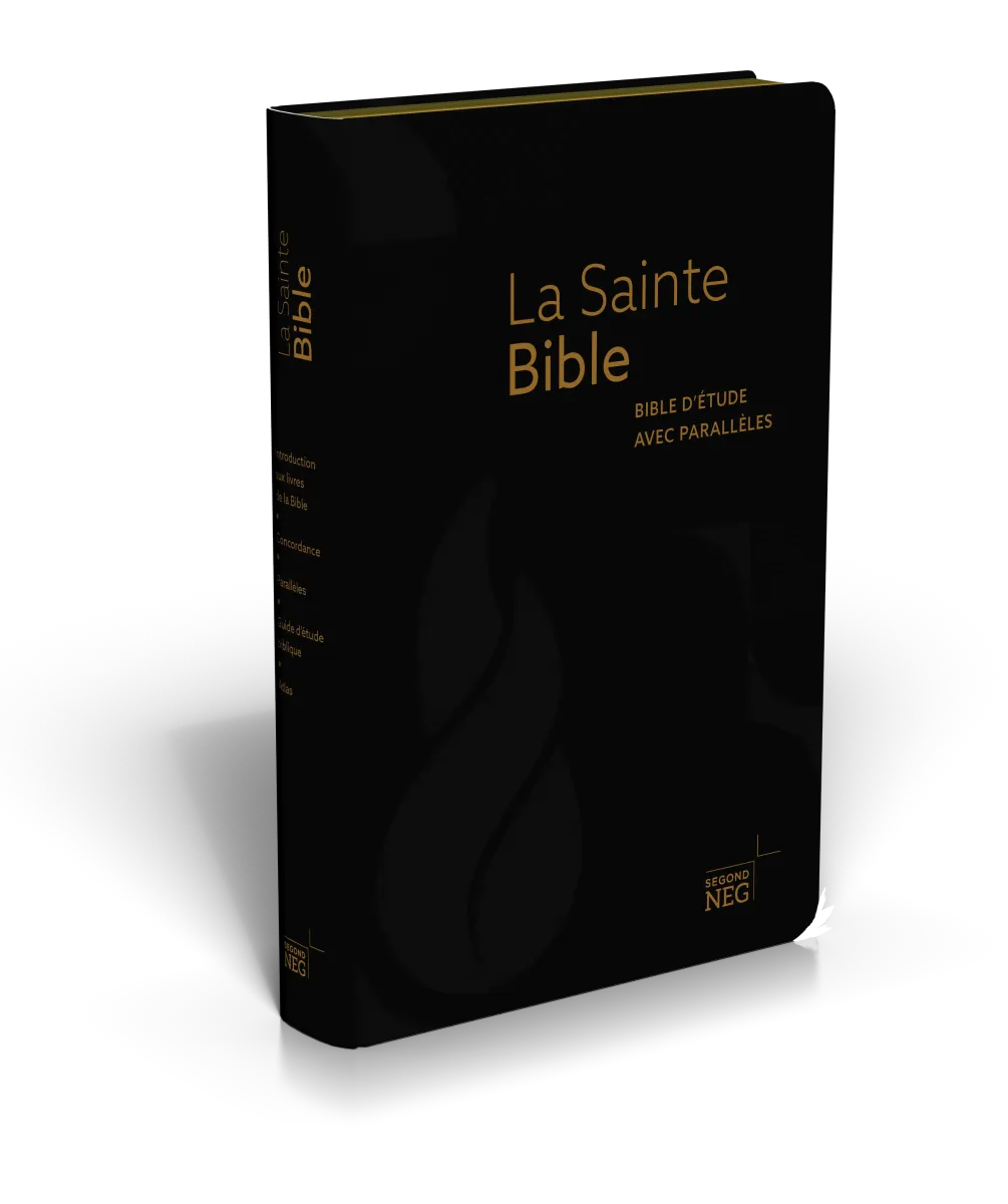 BIBLE NEG ETUDE A PARALLELES SOUPLE NOIRE FIBROCUIR TR. OR ONGLETS