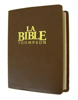 BIBLE THOMPSON COLOMBE LUXE SOUPLE MARRON TR OR ONGLETS