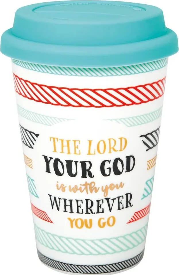 TASSE GOBELET AVEC COUVERCLE "RUBANS"