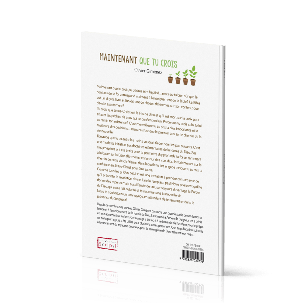 MAINTENANT QUE TU CROIS