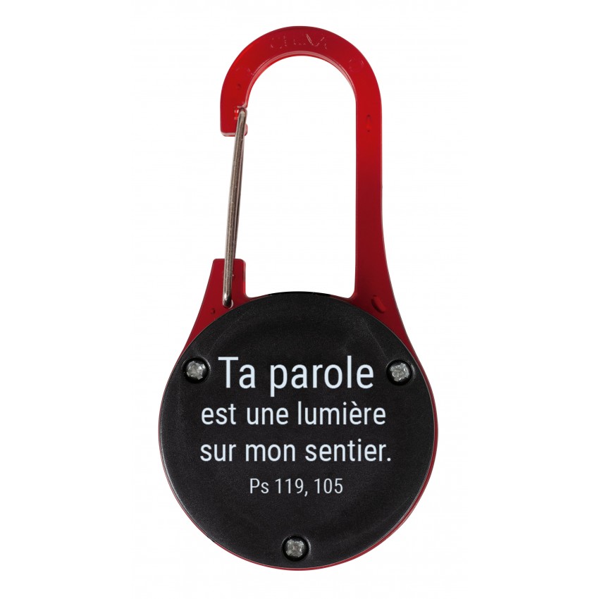 PORTE-CLES MOUSQUETON LED ROUGE