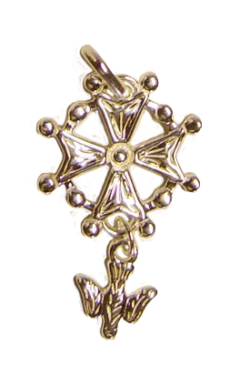 CROIX HUGUENOTE PLAQUE OR - 12MM