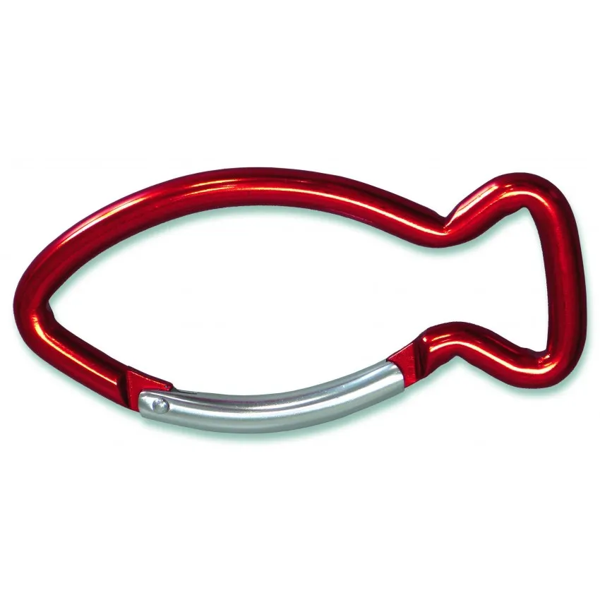 PORTE-CLES MOUSQUETON POISSON ROUGE
