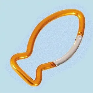 PORTE-CLES MOUSQUETON POISSON ORANGE