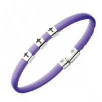 BRACELET VIOLET AVEC CROIX 60028
