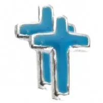 BOUCLES D'OREILLES CROIX BLEU