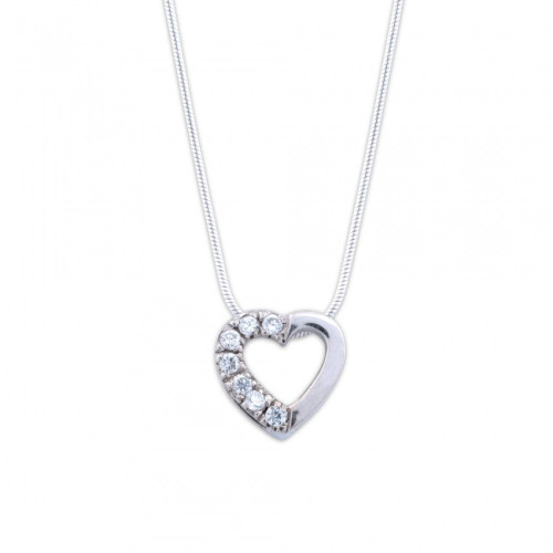 PENDENTIF COEUR ARGENT ET ZIRCONIUM