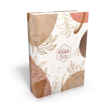 BIBLE SEGOND 21 JOURNAL DE BORD COUVERTURE RIGIDE TOILE IMPRIMEE MOTIFS - BEIGE ROSE