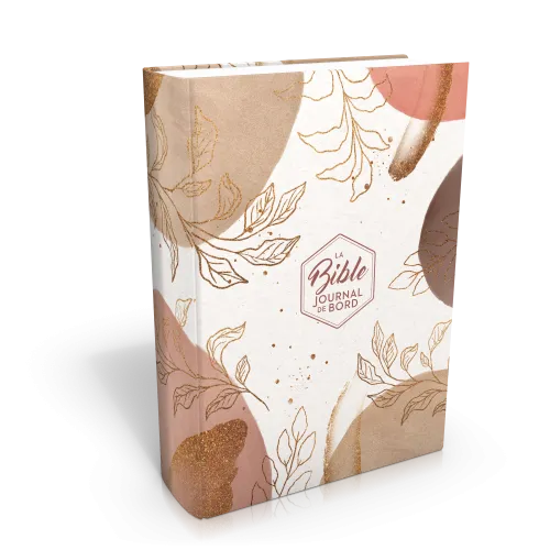 BIBLE SEGOND 21 JOURNAL DE BORD COUVERTURE RIGIDE TOILE IMPRIMEE MOTIFS - BEIGE ROSE