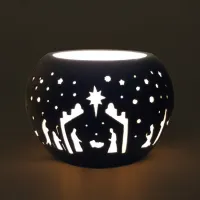 BOUGEOIR CRECHE ARRONDI BLANC ET NOIR