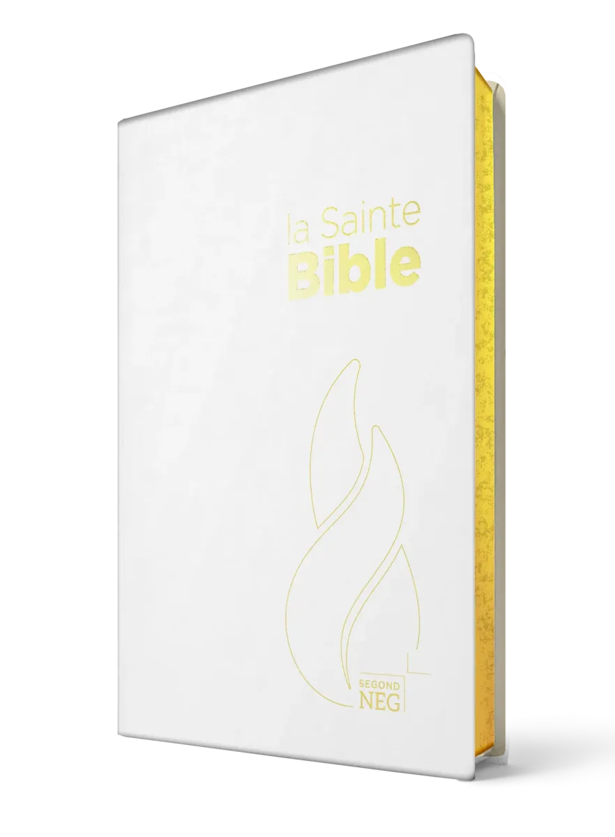 BIBLE NEG COMPACTE COUVERTURE VIVELLA BLANCHE TRANCHES OR, SOUPLE