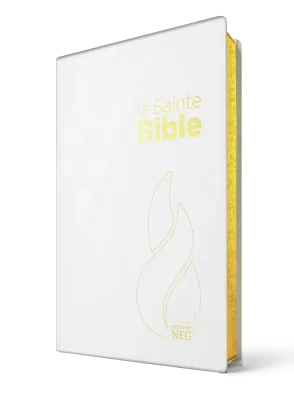 BIBLE NEG COMPACTE COUVERTURE VIVELLA BLANCHE TRANCHES OR, SOUPLE