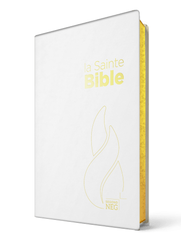 BIBLE NEG COMPACTE COUVERTURE VIVELLA BLANCHE TRANCHES OR, SOUPLE