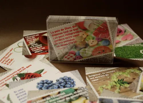 LOT DE 100 MINI-CARTES COEUR