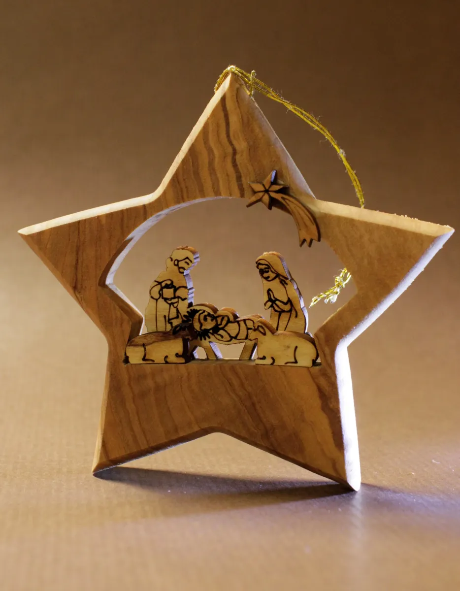 CRECHE ETOILE BOIS D'OLIVIER