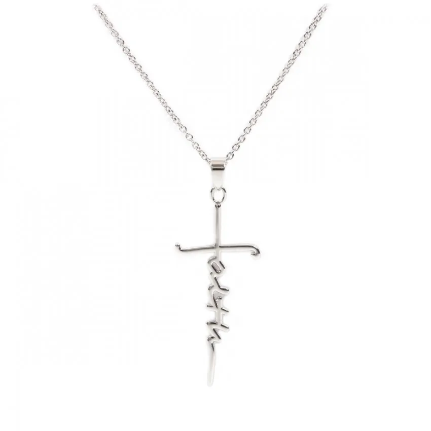 COLLIER AVEC PENDENTIF LETTRAGE "FAITH"