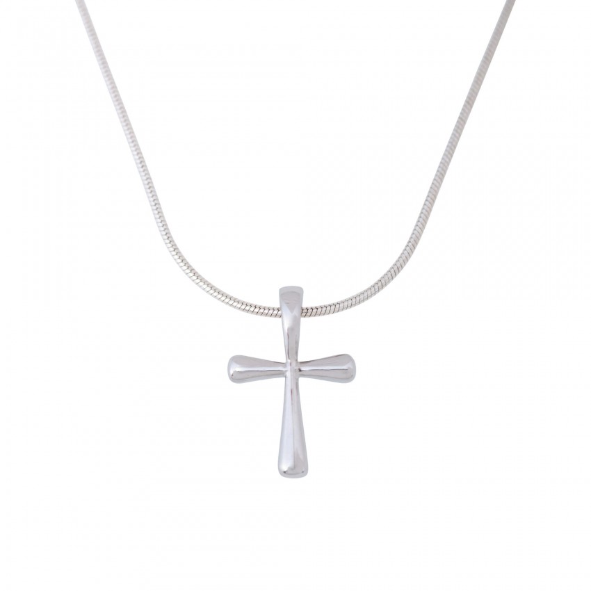 COLLIER AVEC PENDENTIF CROIX EN ARGENT