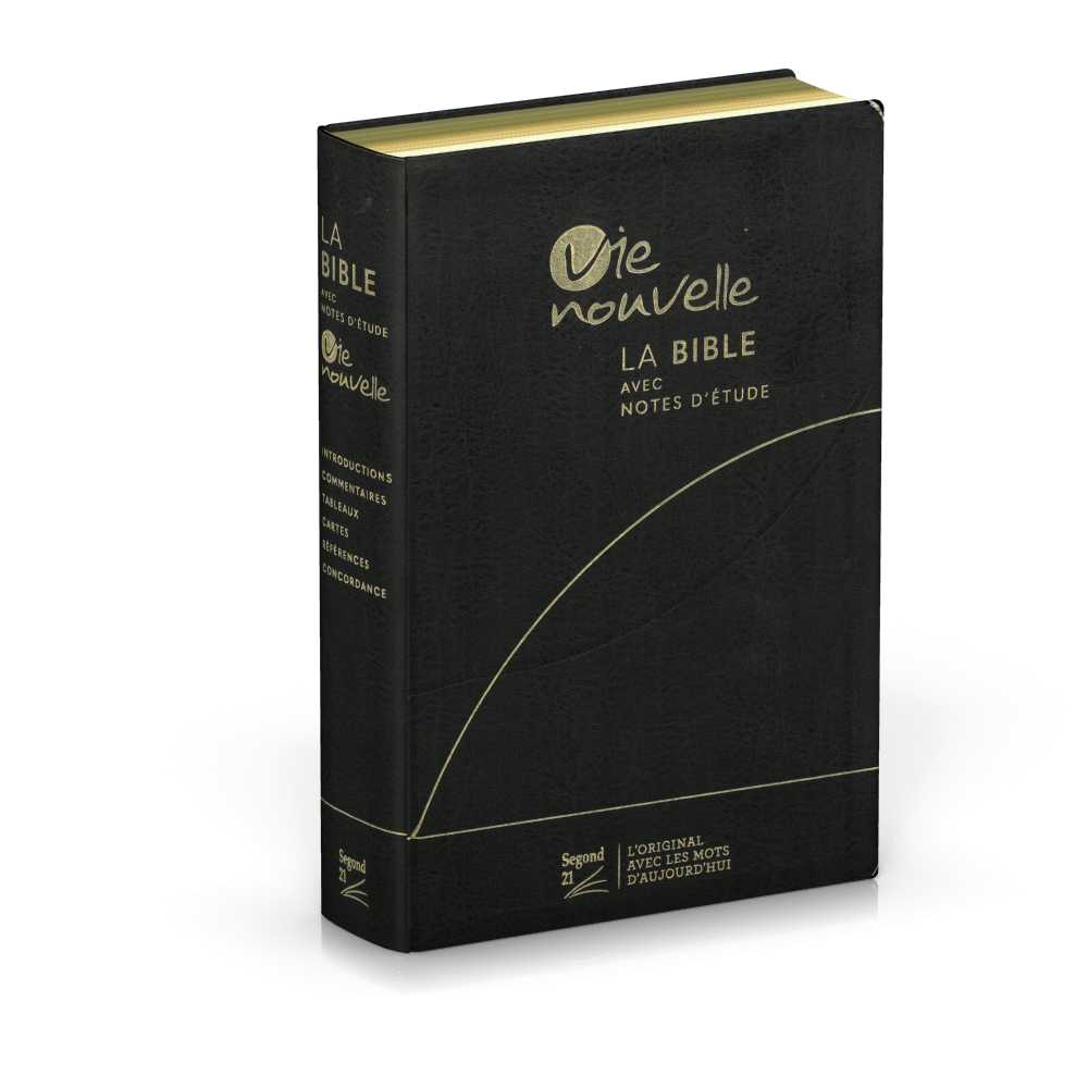 BIBLE SEGOND 21 VIE NOUVELLE SOUPLE FIBROCUIR NOIR TRANCHES OR