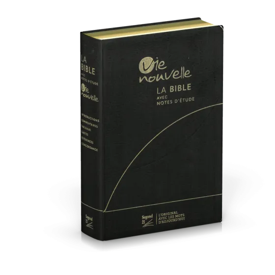 BIBLE SEGOND 21 VIE NOUVELLE SOUPLE FIBROCUIR NOIR TRANCHES OR