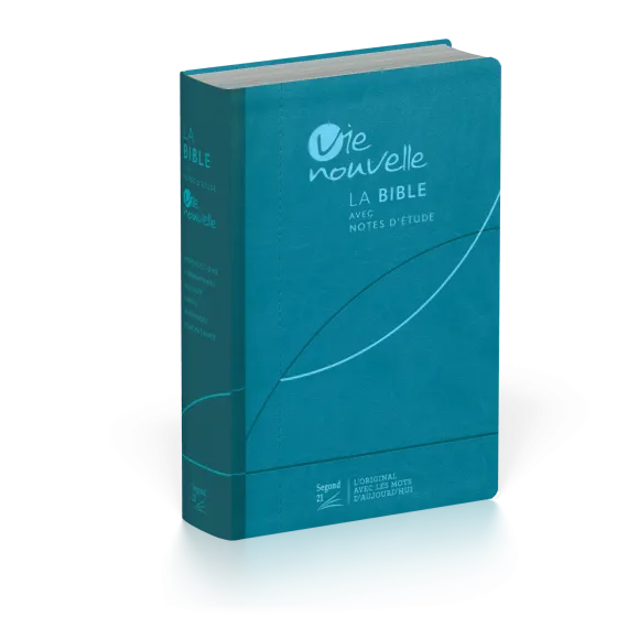 BIBLE SEGOND 21 VIE NOUVELLE SOUPLE VIVELLA BLEU ET TRANCHES ARGENTEES