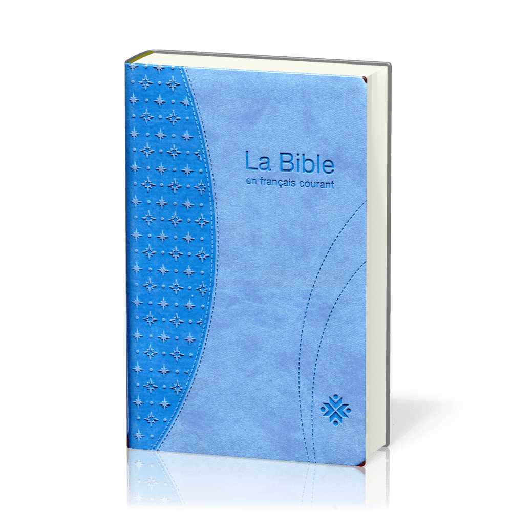 BIBLE FRANCAIS COURANT COMPACTE SIMILI BLEU ONGLETS